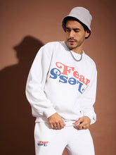 White FEAR LESS Oversized Sweatshirt-MASCLN SASSAFRAS