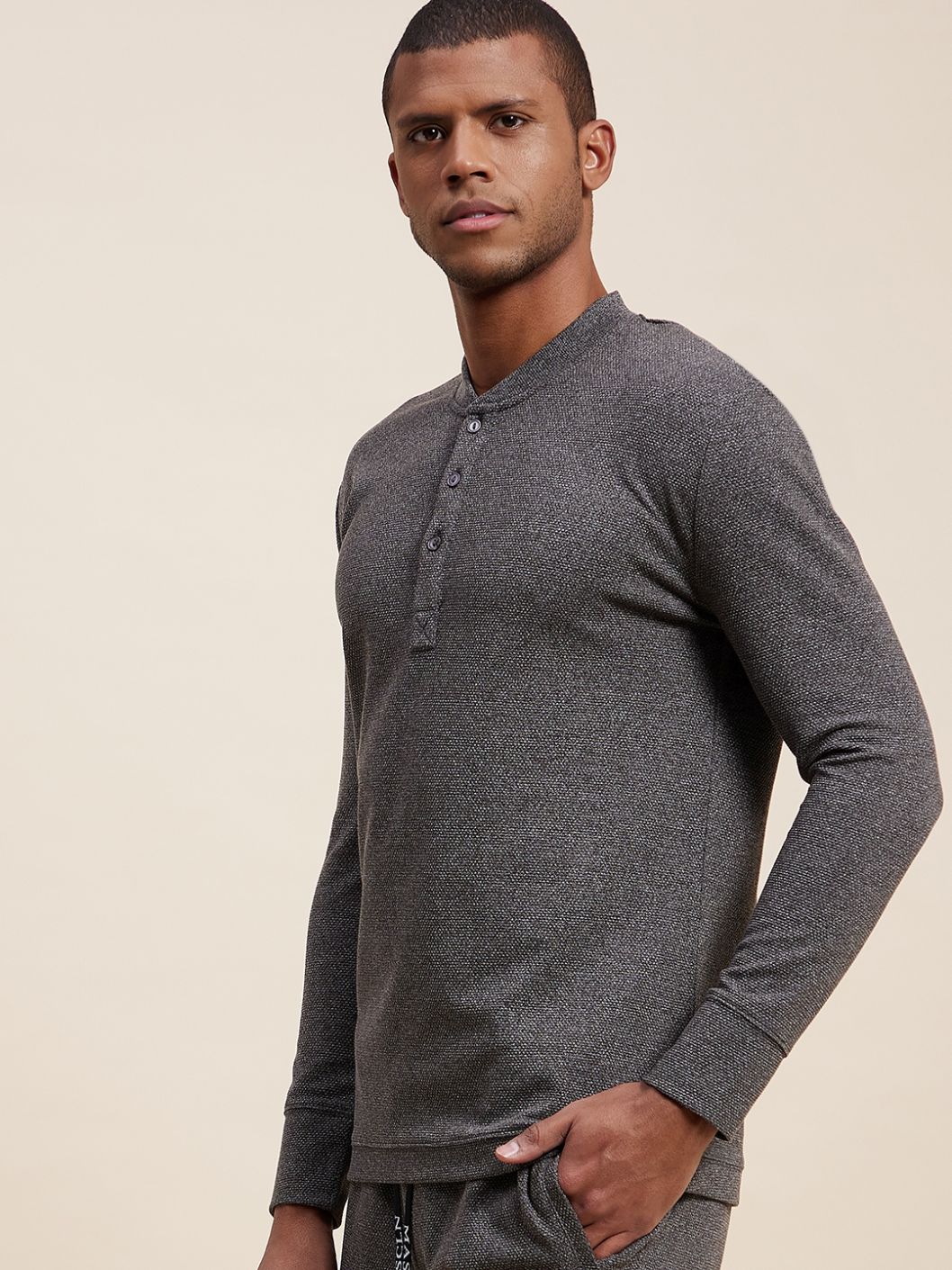 Henley clearance shirt grey