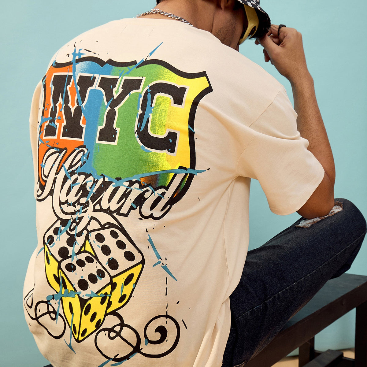 Unisex Beige NYC Oversize T-Shirt