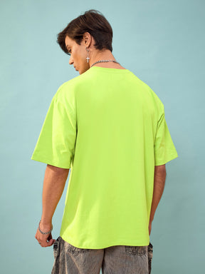 Unisex Green SILENCE Oversize T-Shirt-MASCLN SASSAFRAS