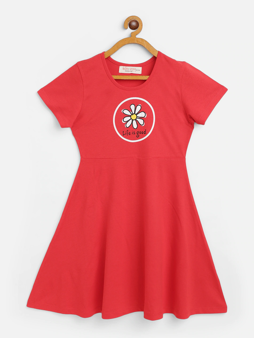 Girls Red Life-Is-Good Skater Dress