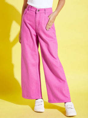 Pink Denim Straight Jeans-Noh.Voh