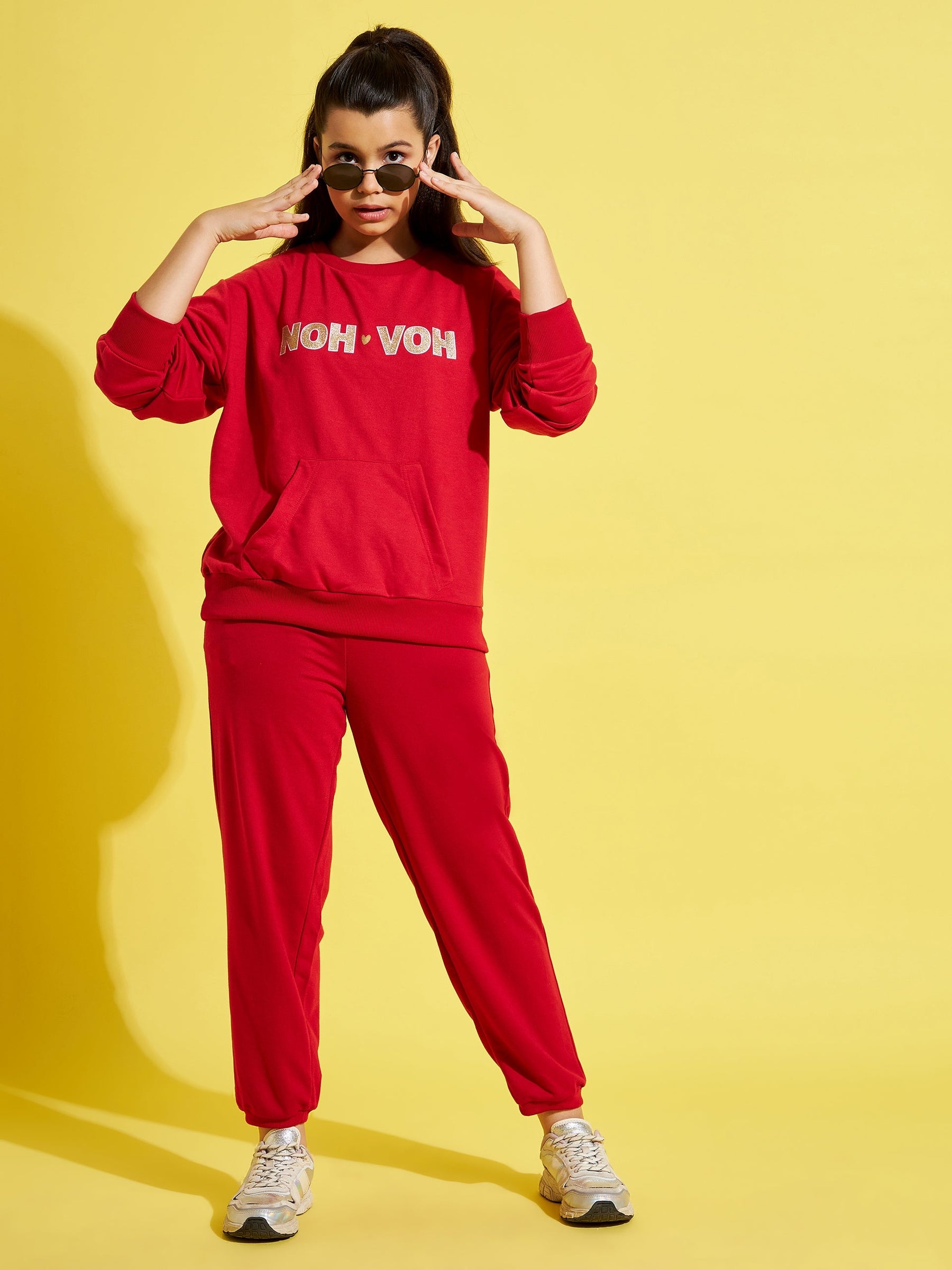 Buy Girls Red Solid Basic Joggers Online At Best Price 