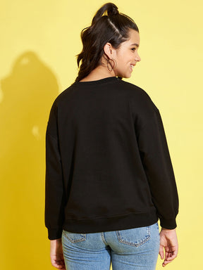 Girls Black Fleece BOSS Drop Shoulder Sweatshirt