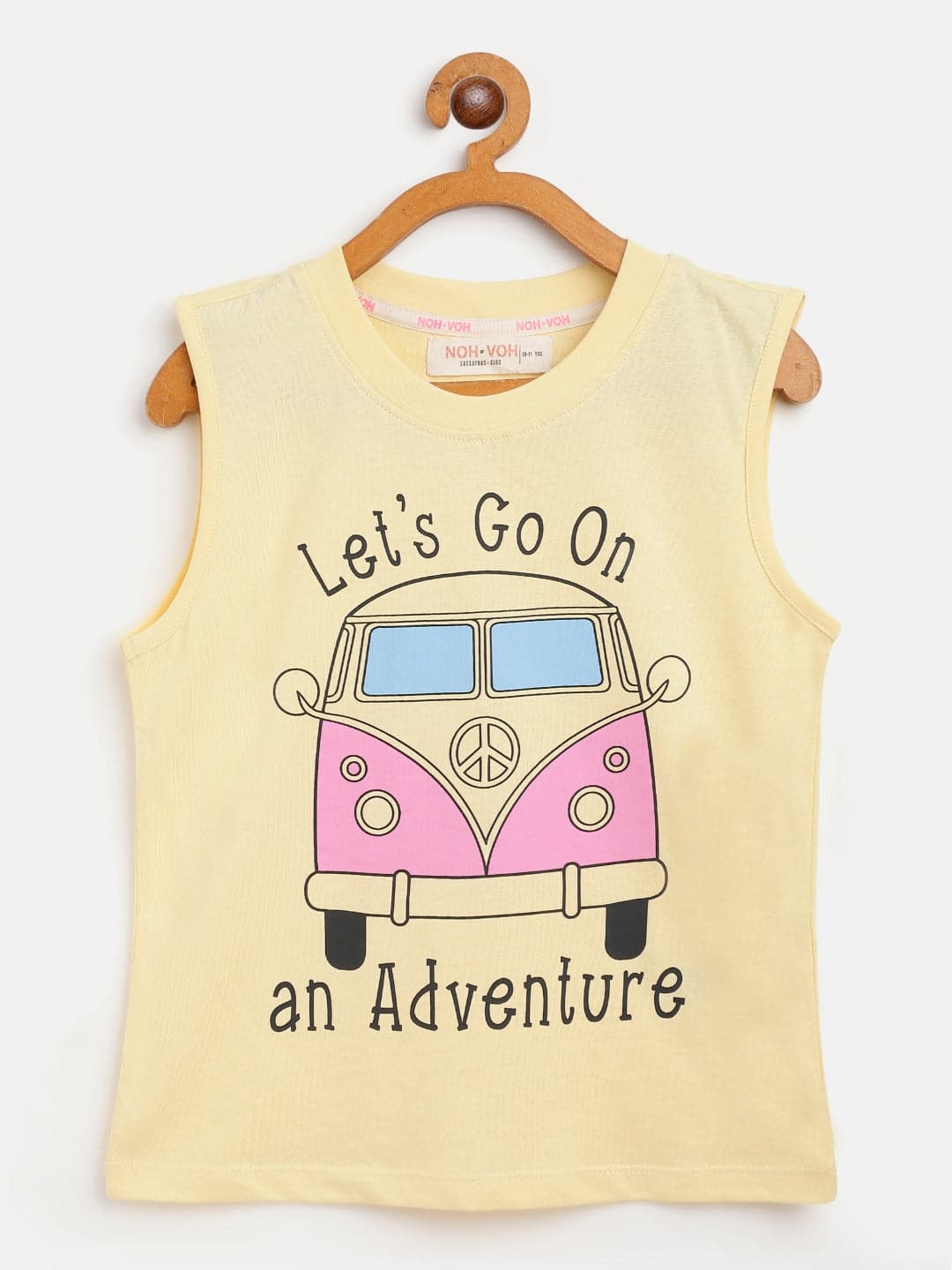 Girls Yellow Adventure Sleeveless T-Shirt-Girls T-Shirts-SASSAFRAS
