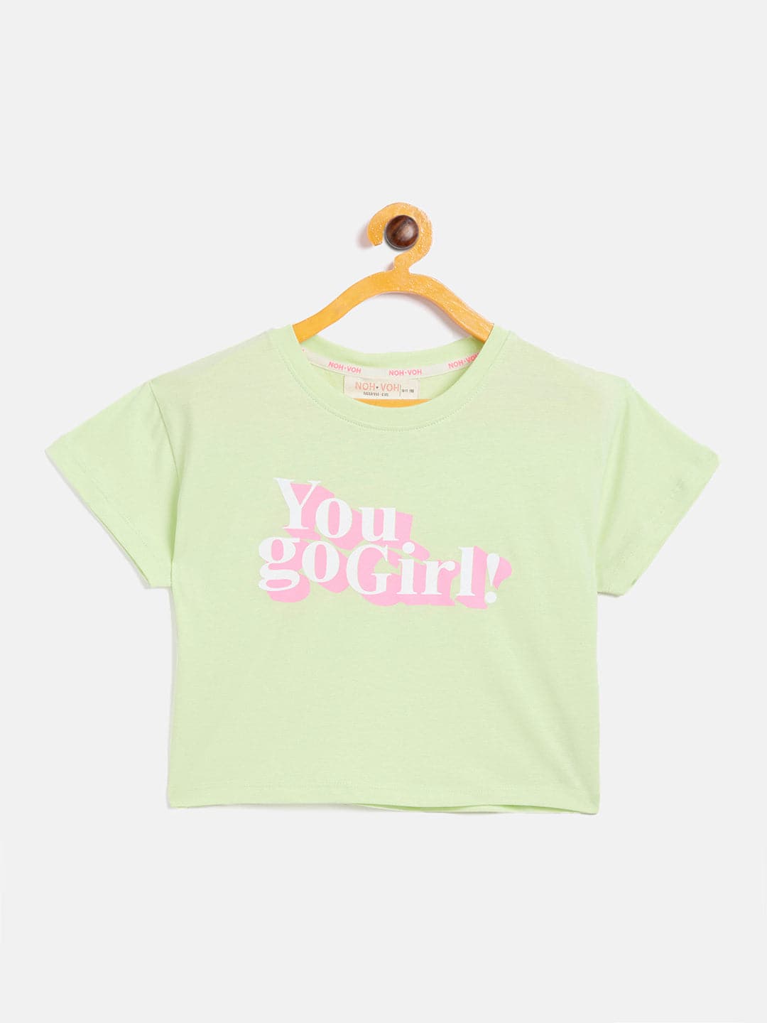 Girls Green You Go Girl Crop T-Shirt-Girls T-Shirts-SASSAFRAS