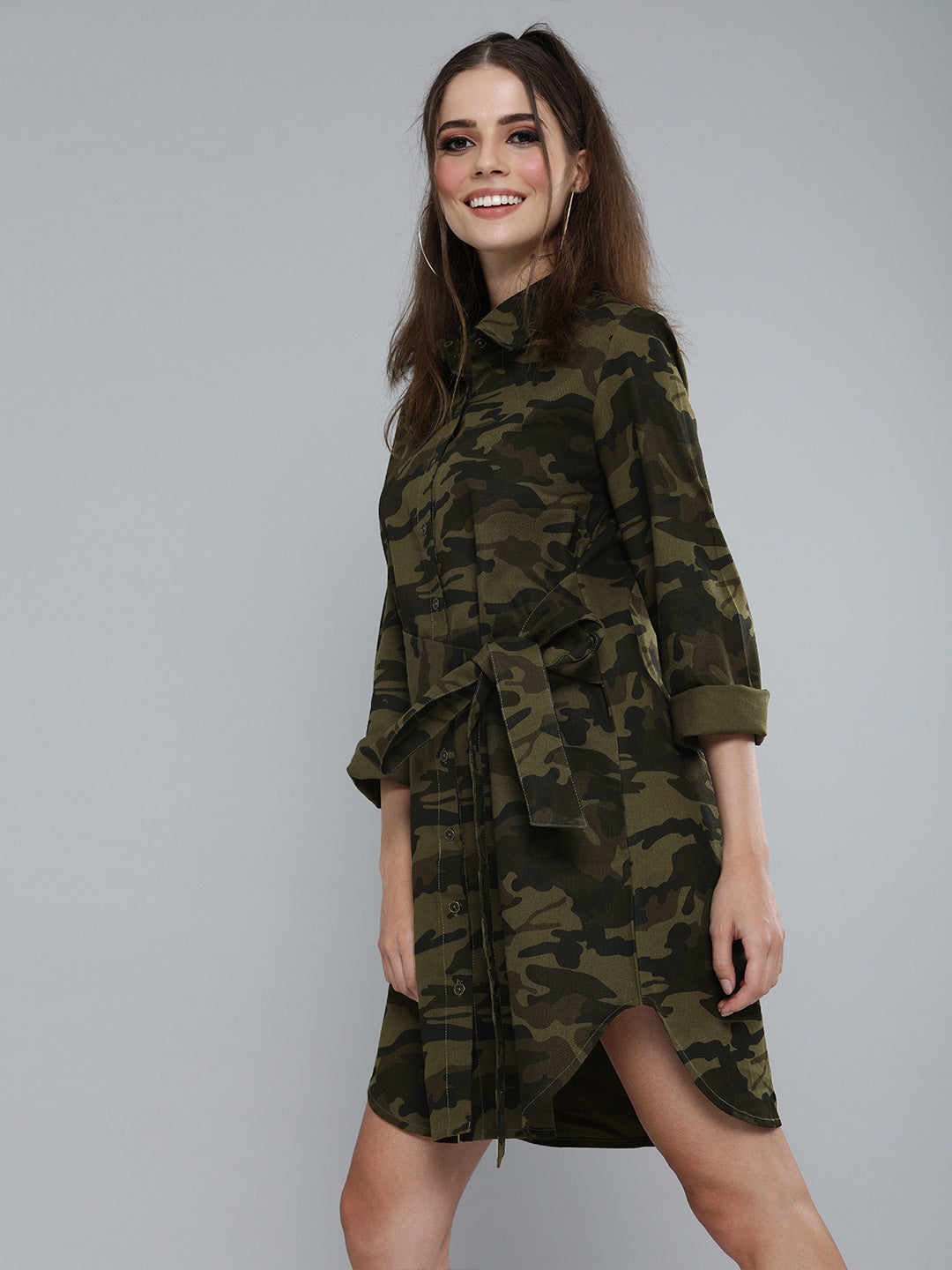 Womens Dresses Camouflage Print Dress Camouflage Print Shirt Dress SASSAFRAS 3469527 Womens Dresses Camouflage Print Dress Camouflage Print Shirt Dress SASSAFRAS 3469527