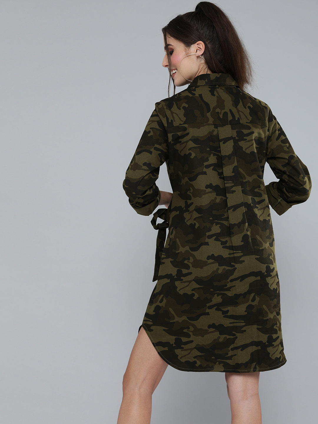 Buy Camouflage Print Shirt Dress Online At Best Price