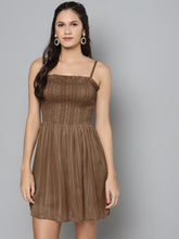 Copper Lurex Smocking Tube Dress-Dress-SASSAFRAS