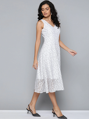 Buy Zink London White Knee Length Dress for Women Online  Tata CLiQ