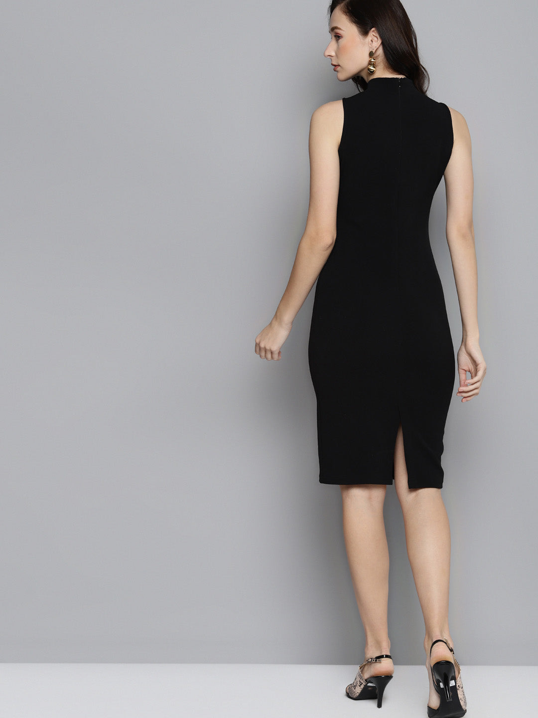 Buy Women Black High Neck Bodycon Dress - Date Night Dress Online India -  FabAlley