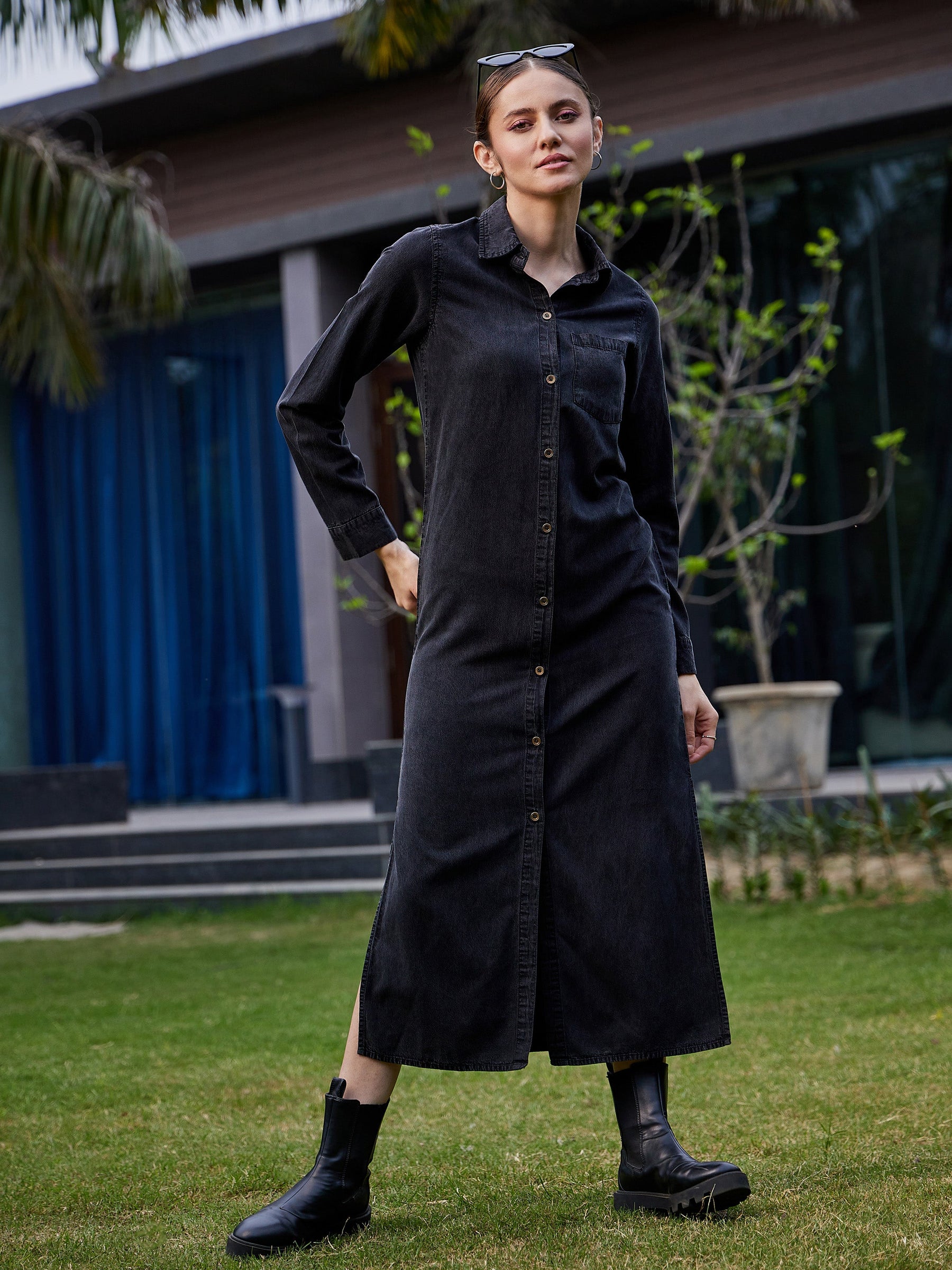 black acid wash dress Black Acid Washed Sleeveless Sweater Midi Dress L