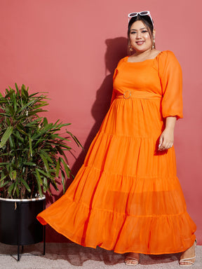 Orange maxi outlet dress