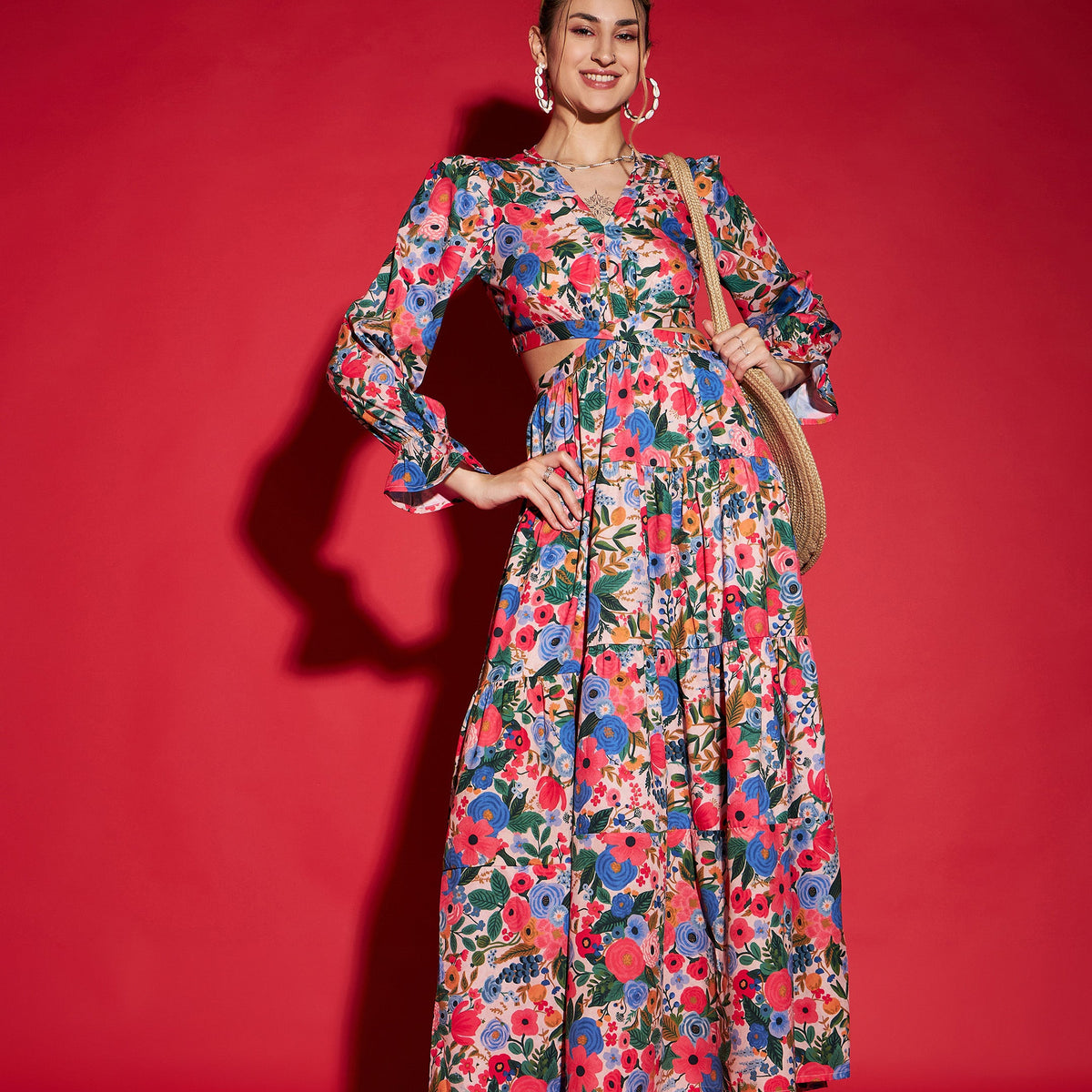 ワンピース Herlipto Floral Cut Out Long Dress herlipto