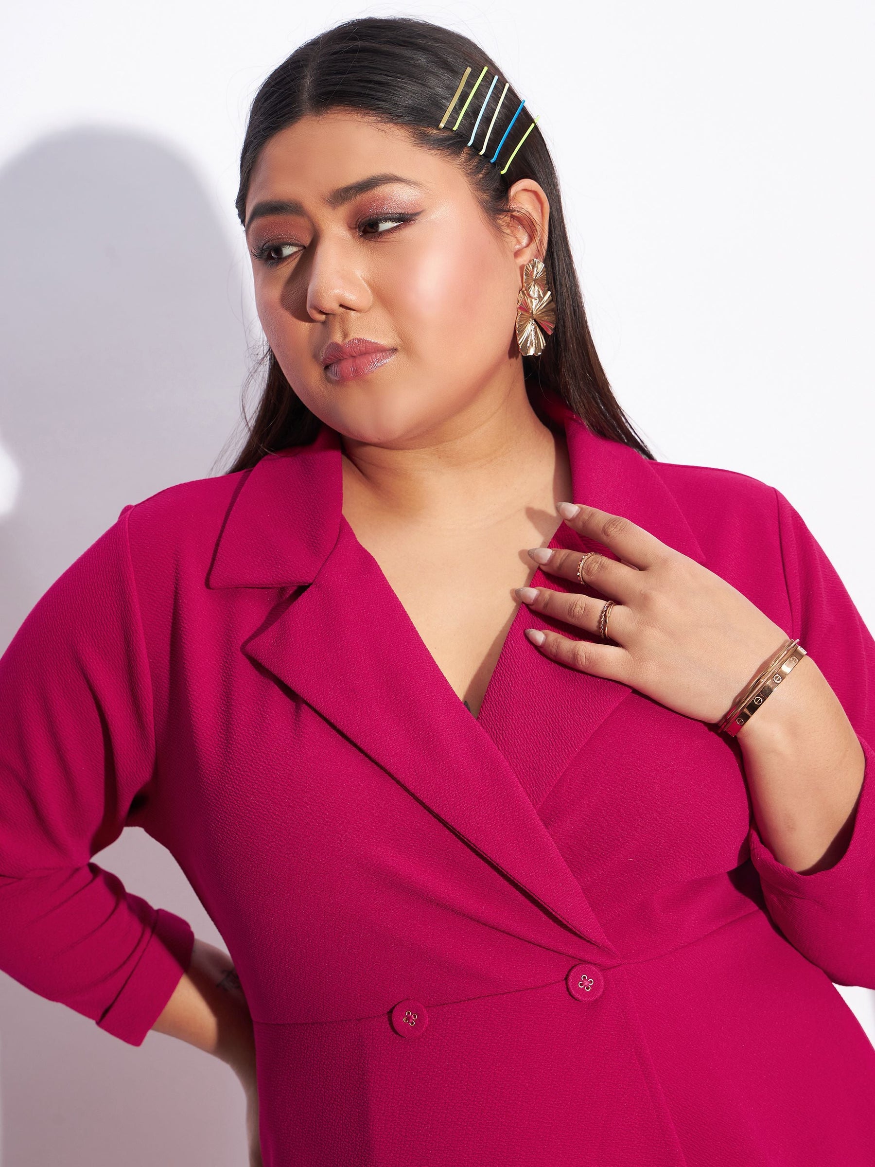 Buy Women Fuchsia Blazer Detail Bodycon Dress Online at Best Price - Sassafras Buy Women Fuchsia Blazer Detail Bodycon Dress Online at Best Price - Sassafras