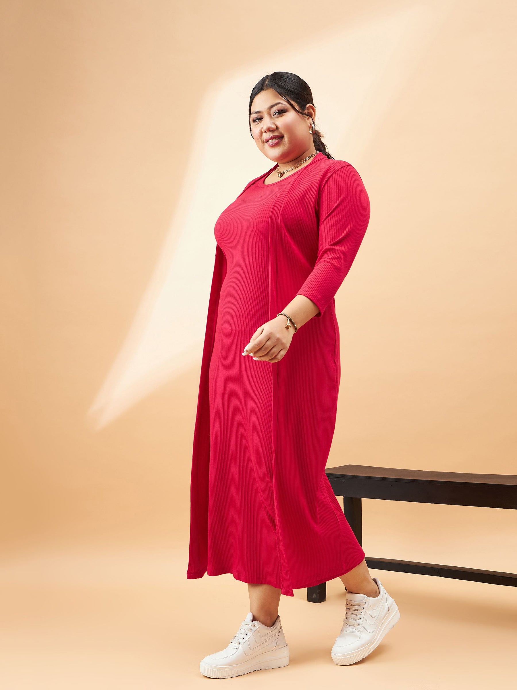 bodycon dress with shrug Pearsanappos - Halter-Neck Knit Midi Bodycon Dress / Shrug