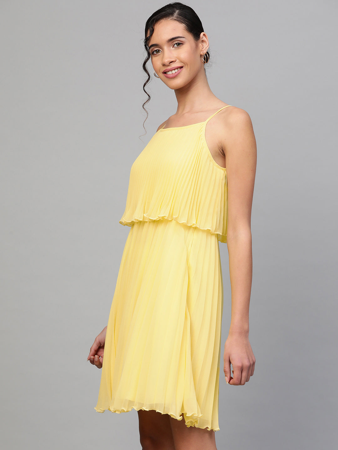 Buy Yellow Flared Panelled Dress Online - Shop for W