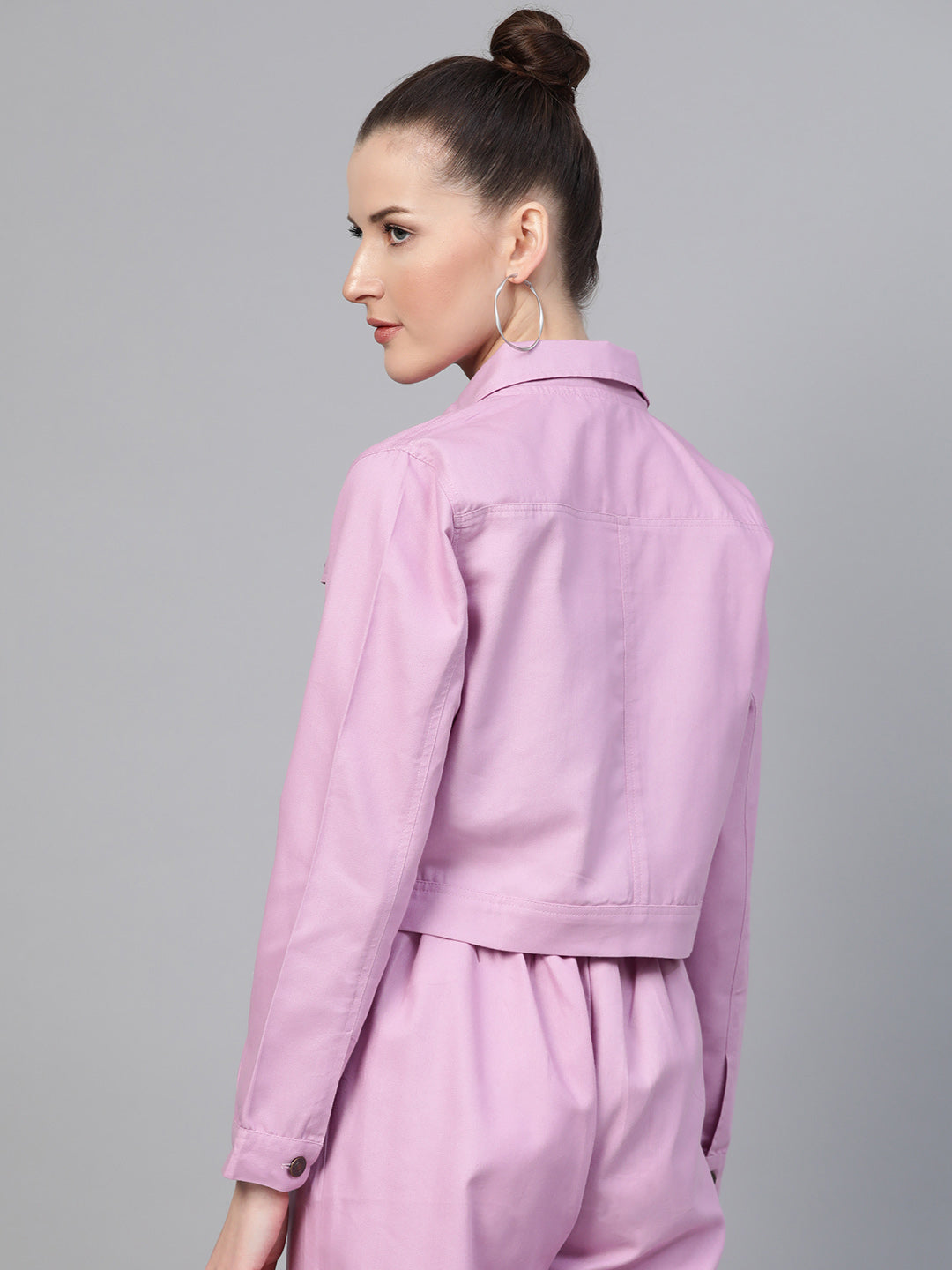 Buy Women Lavender Denim Jacket Online At Best Price 