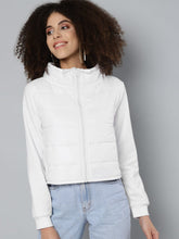 White Drawstring Puffer Jacket-Jackets-SASSAFRAS