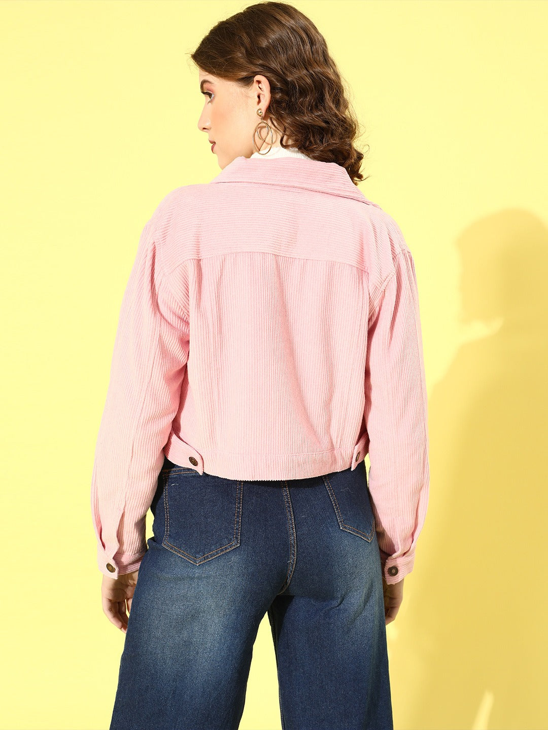 Pink Corduroy Trucker Jacket - Main Image
