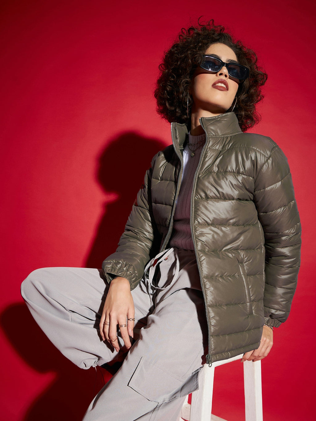 Eaphi leaf 跳ね返っ jacquard quilting jacket