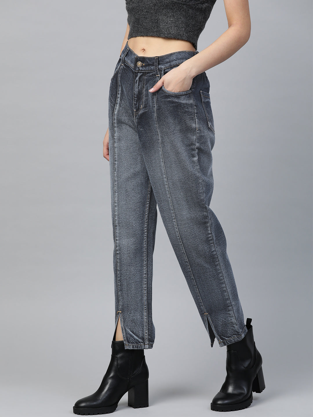Buy River Island women regular fit washed stretchable denim jeans