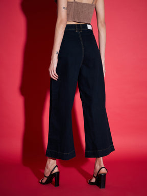 Black Wide Leg Jeans-SASSAFRAS