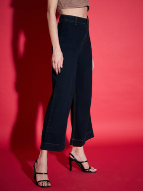 Black Wide Leg Jeans-SASSAFRAS