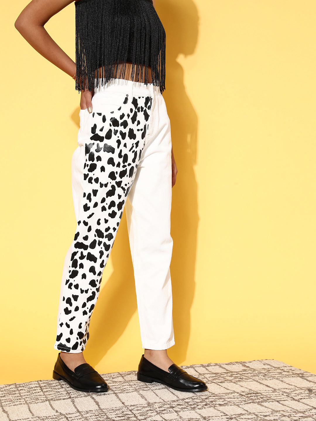 baggy leopard print trousers