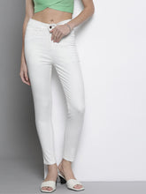 White Stretchable Twill Skinny Jeans-SASSAFRAS