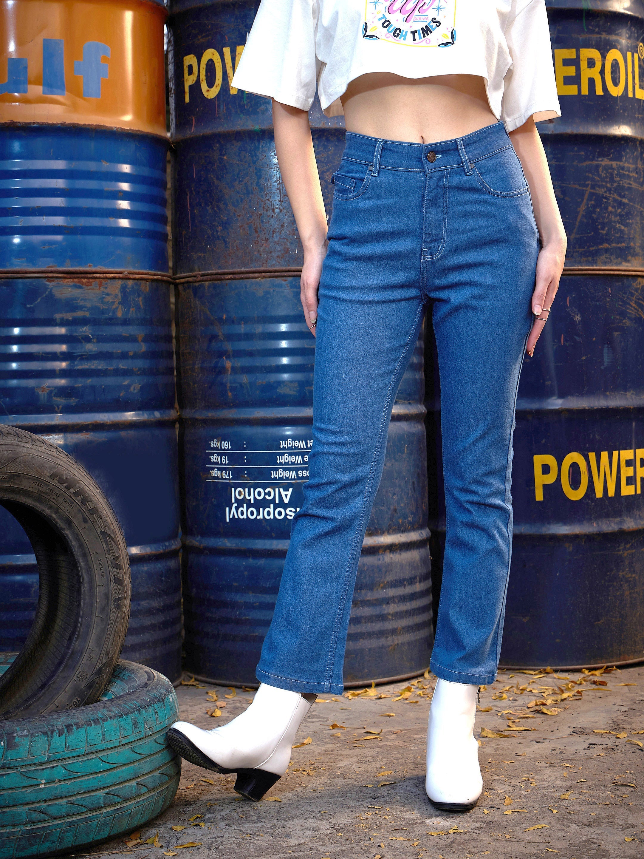 ドライコ＝ン レディース パンツ FAR Bootcut Jeans Blue ボトムス