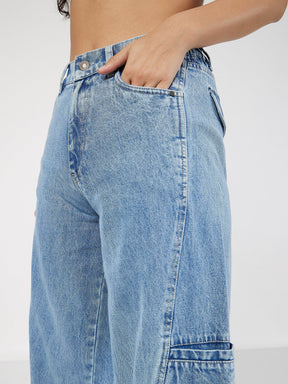 Blue Wide Leg Jeans -SASSAFRAS