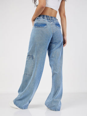 Blue Wide Leg Jeans -SASSAFRAS