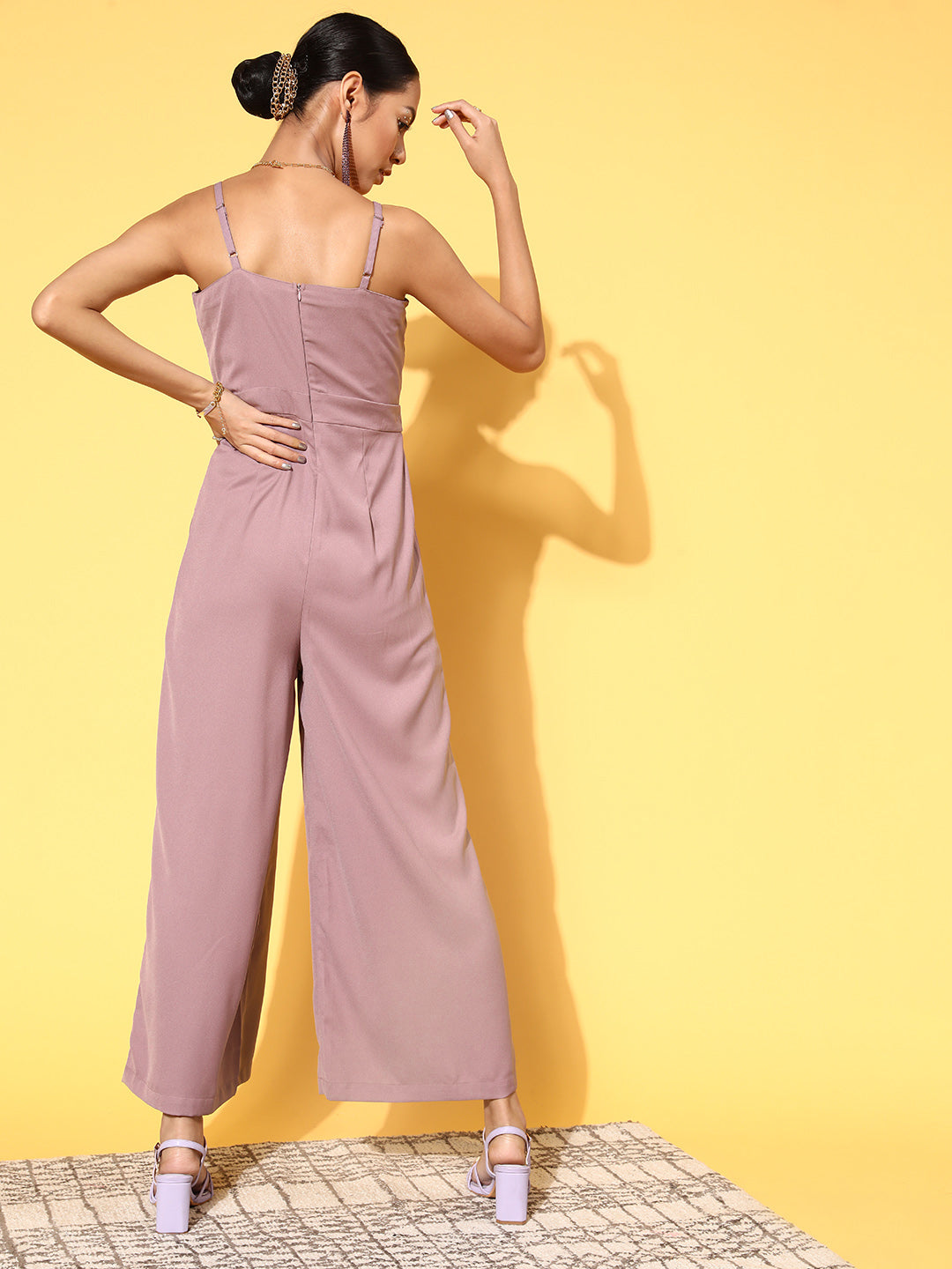 Buy Women Lavender Front Tie Knot Jumpsuit Online at Sassafras