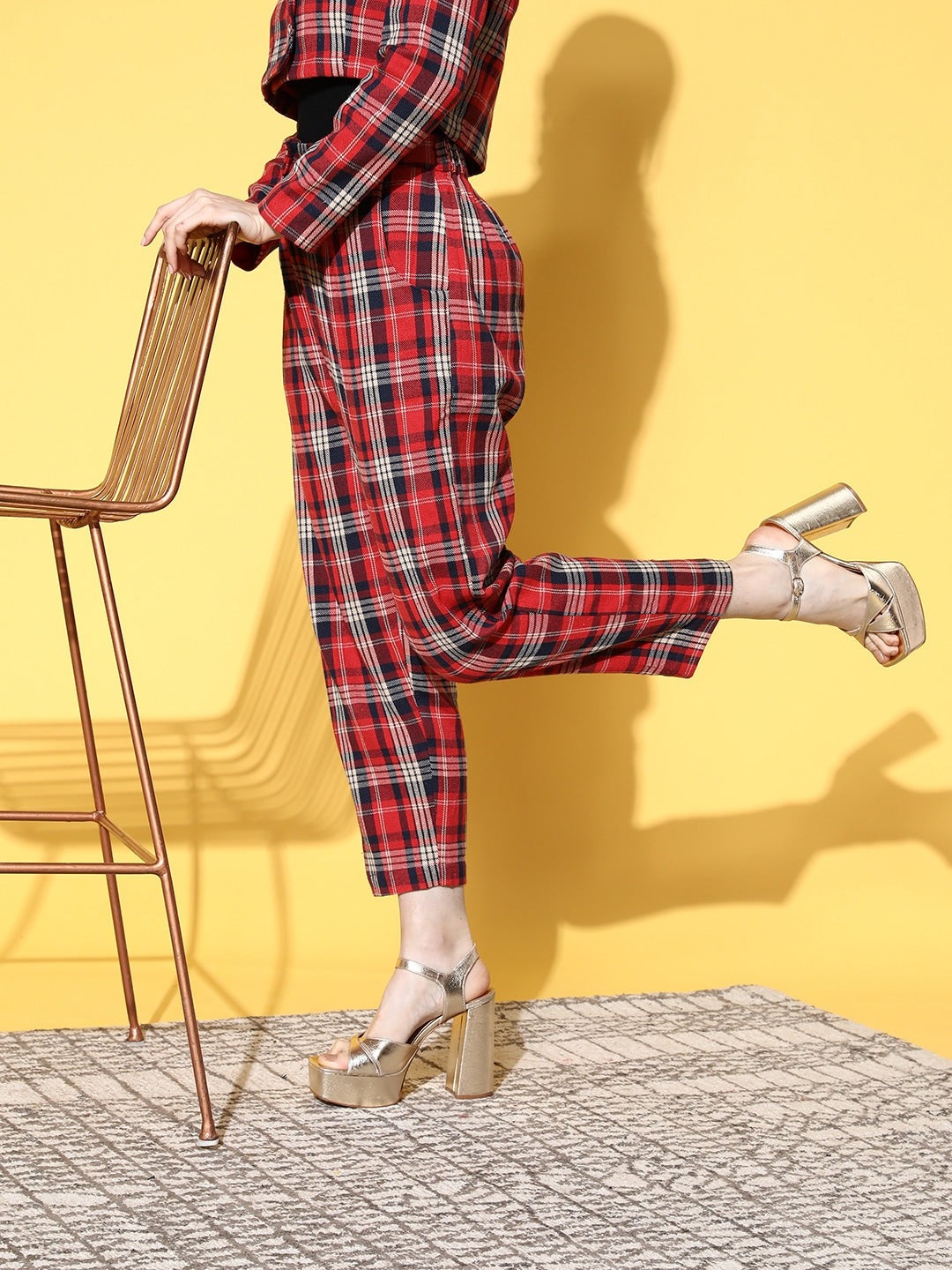 BRAND NEW RED CHECKERED PLAID PANTS TROUSERS Womens Fashion Bottoms  Other Bottoms on Carousell