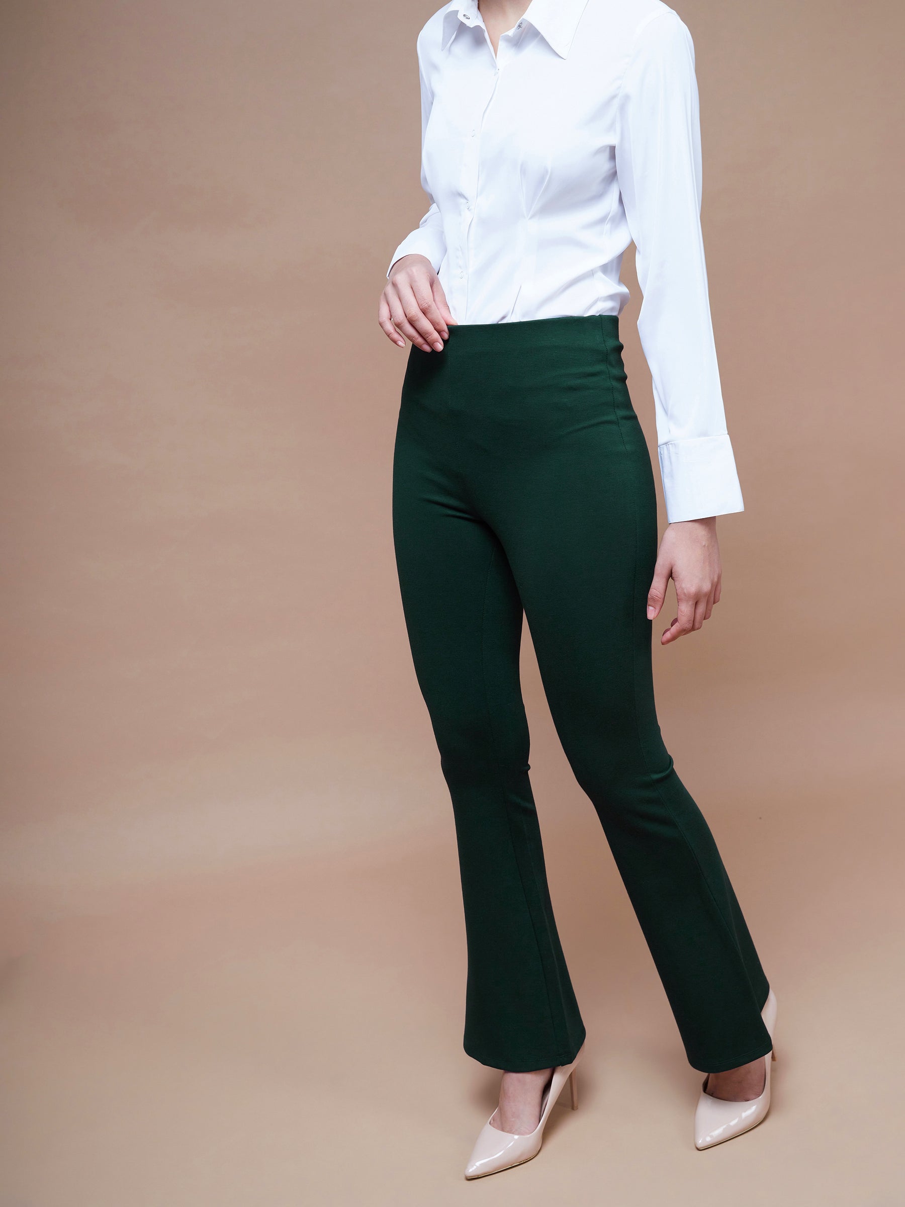 Flared trousers - Cream/Zebra print - Ladies | H&M IN