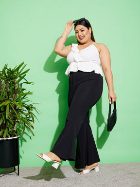 Black Kick Pleats Pants-SASSAFRAS Curve