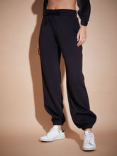 Black Premium Fleece Baggy Joggers-SASSAFRAS BASICS