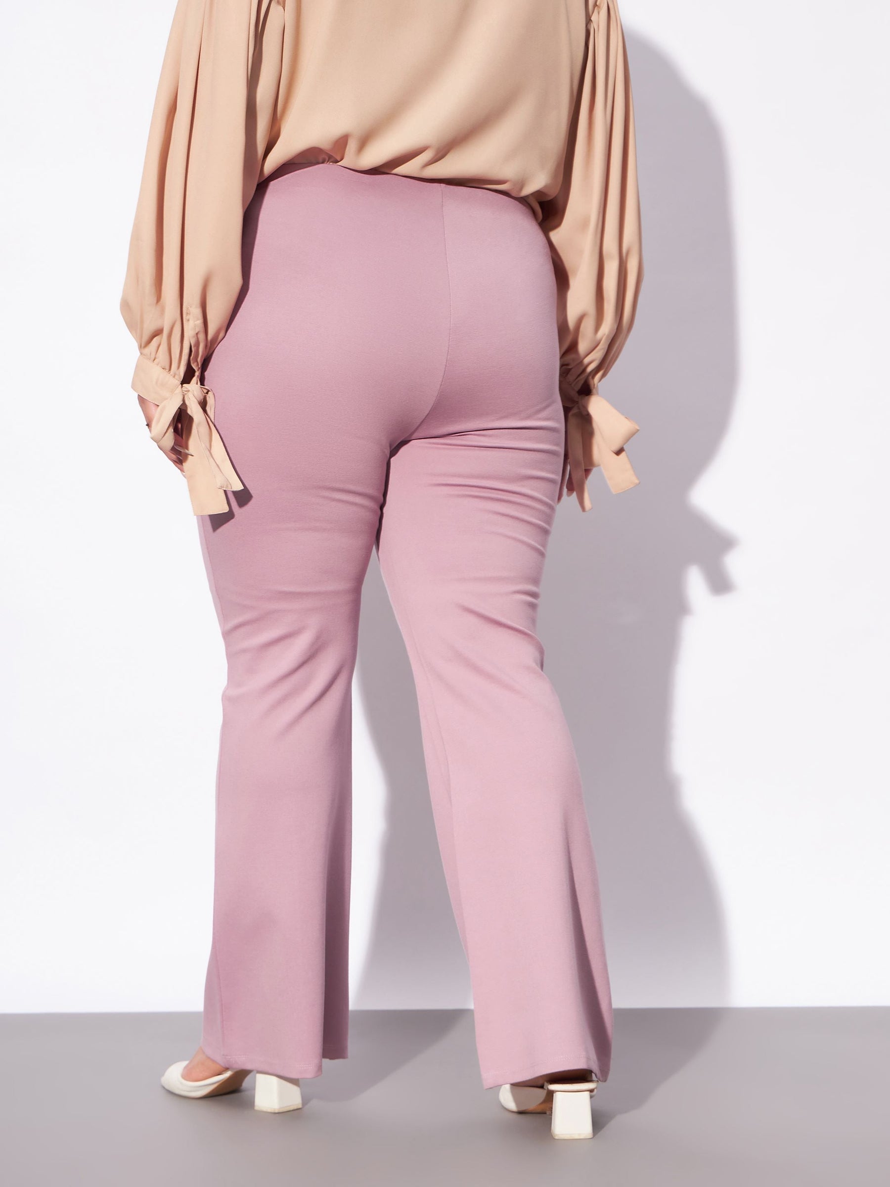 Bell-Bottom Trousers with Button Detailing