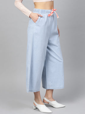 Blue Denim Neon Drawstring Pants