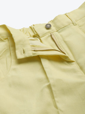 Yellow Twill Straight Pants