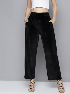 Floerns Womens Velvet Elastic Waist Flare Leg Palazzo Long Pants Trousers  Black Ink XS at Amazon Womens Clothing store