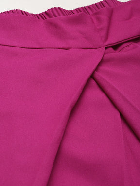 Women Pink Wrap Tapered Pants