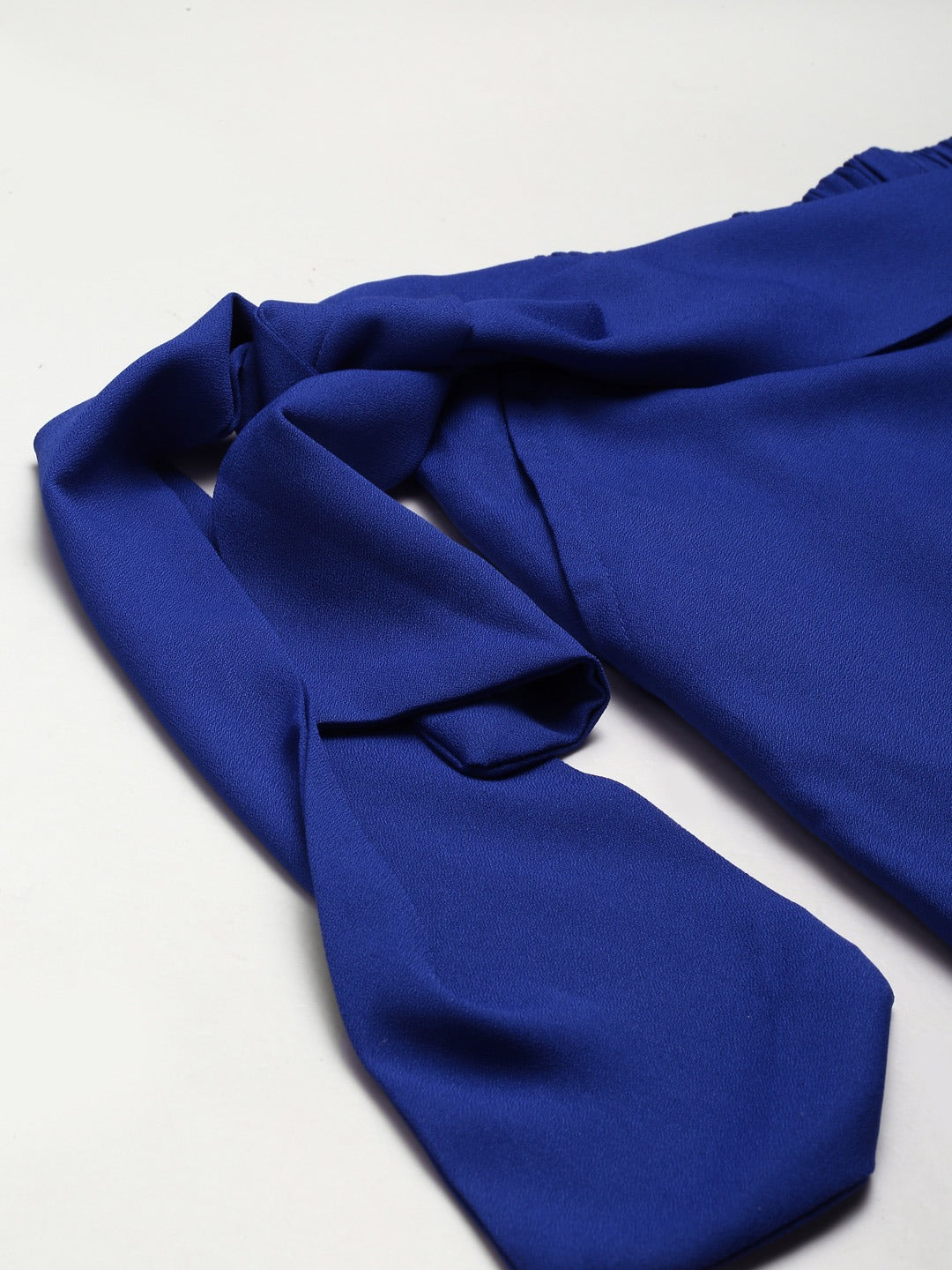 Women Royal Blue Wrap Tapered Pants