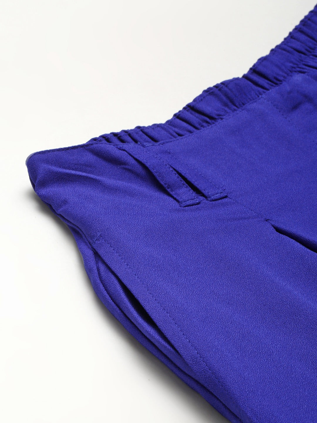 Women Royal Blue Front Zip Detail Pants
