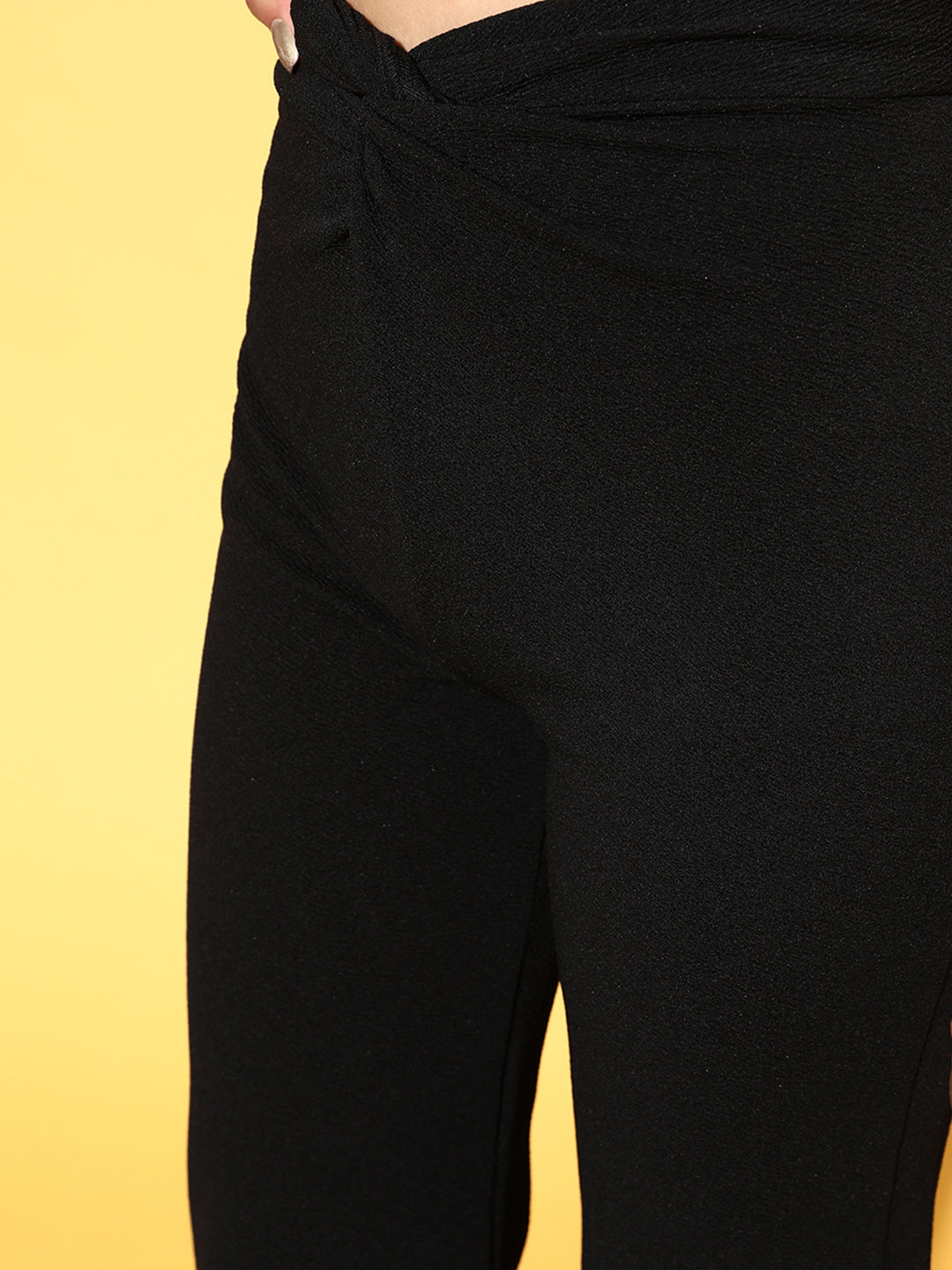 Buy Women Black Twisted Bell Bottom Pants Online at Sassafras