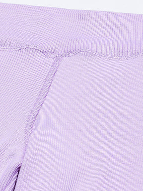 Women Lavender Rib Boot Leg ACTIVE Pants