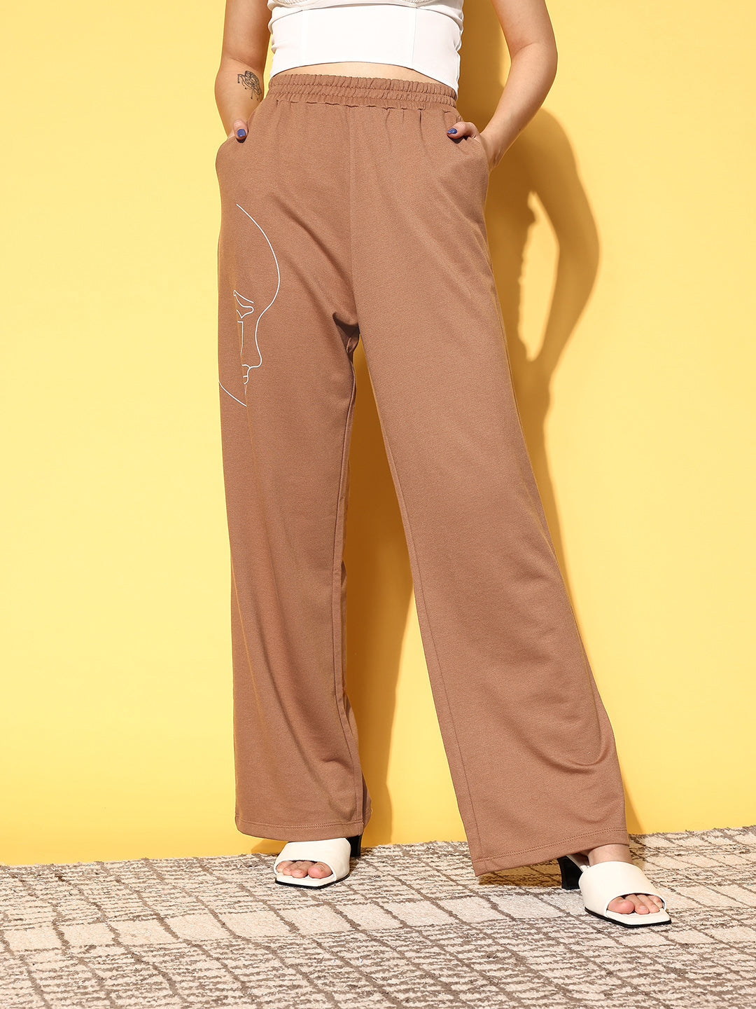 Chocolate Linen Drawstring Trousers