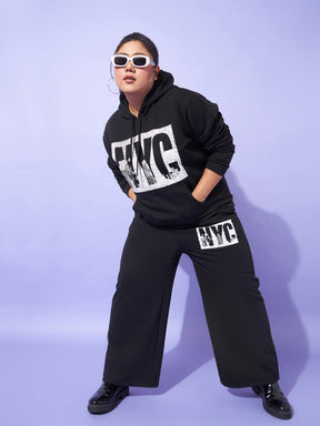 Black Fleece NYC Hoodie With Track Pants-SASSAFRAS Curve