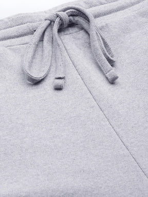 Women Grey Melange LOVE Sweatshirt With Track Pants